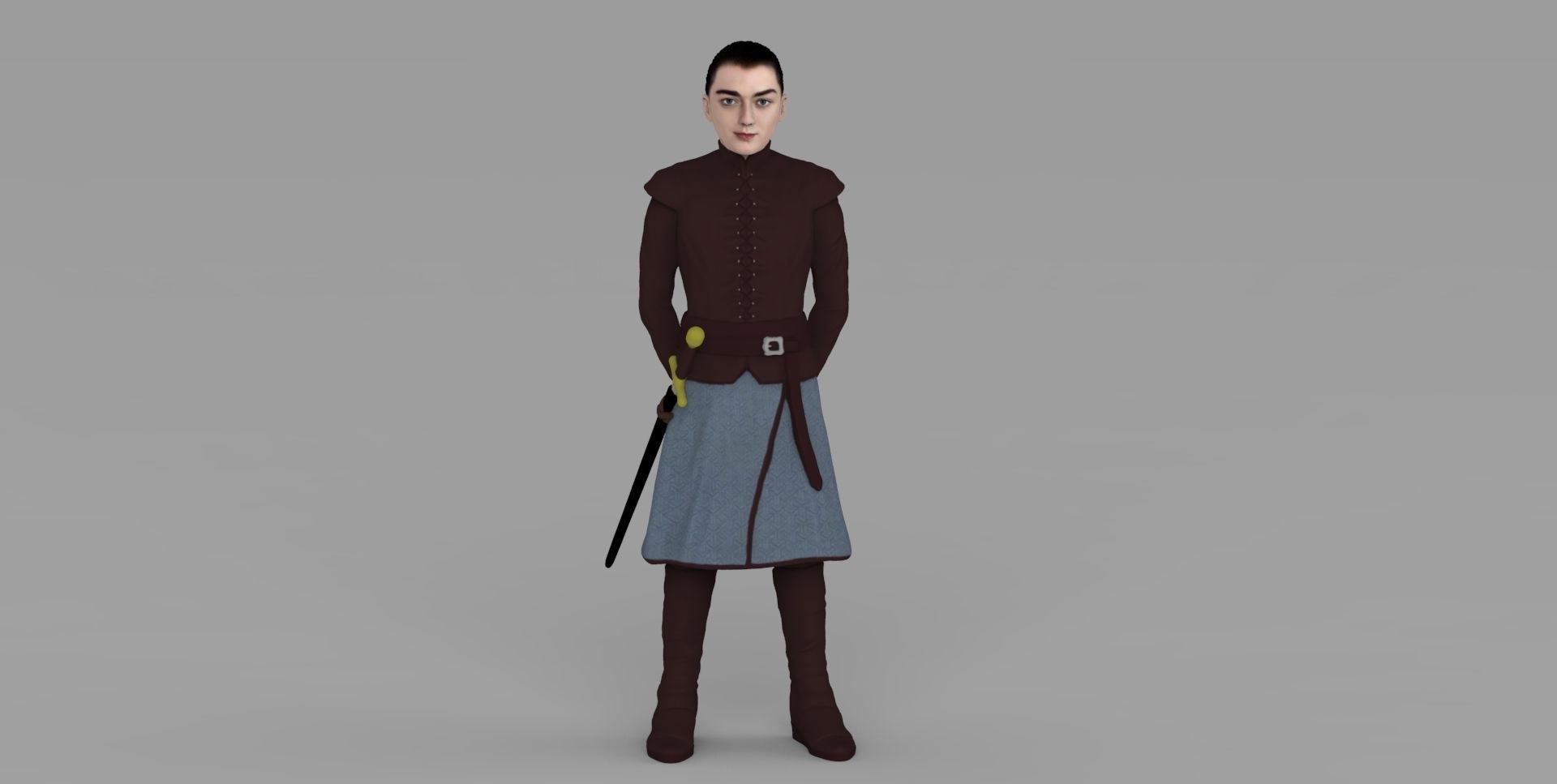 Arya Stark Game of Thrones ready for full color 3D printing 3D print model_11