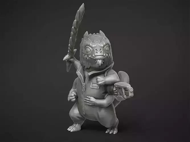 Six-Armed Alien - Energy Sword and Blaster 3D print model