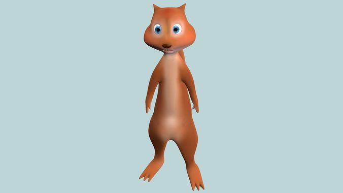 Humanoid toon low-poly squirrel Low-poly 3D model