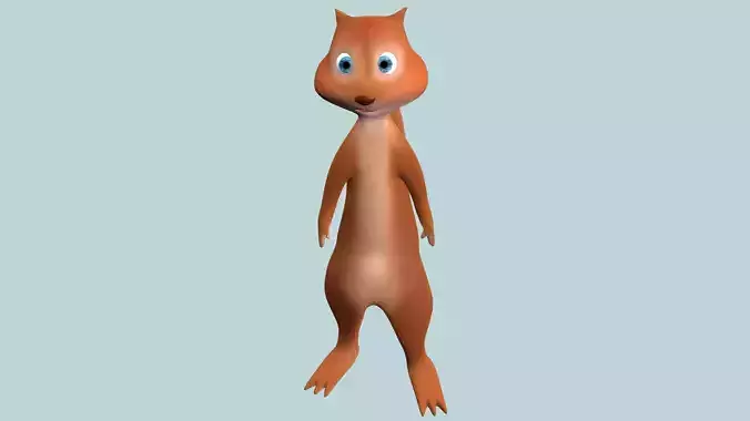 Humanoid toon low-poly squirrel
