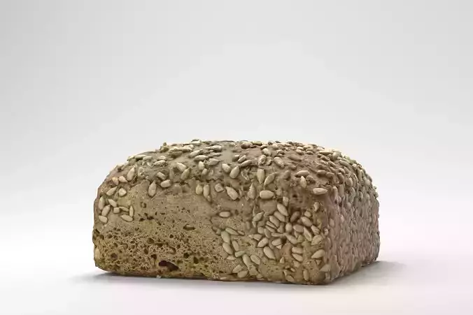 Photorealistic Sunflower Seed Bread 3D Scan 3D model