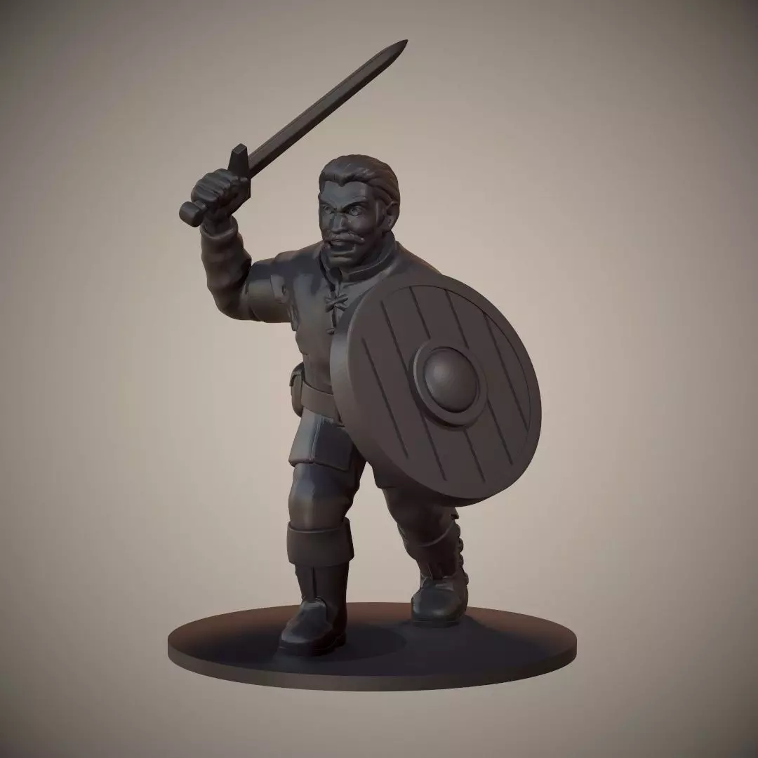Human Swordsman Miniature 01 3D print model
