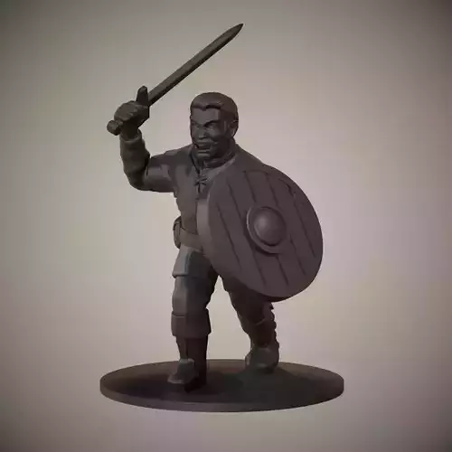 Human Swordsman Miniature 01 3D print model