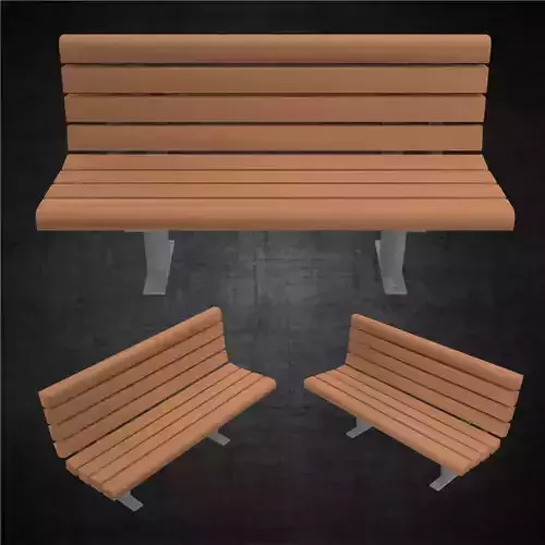 Park bench for landscape or architectural scene