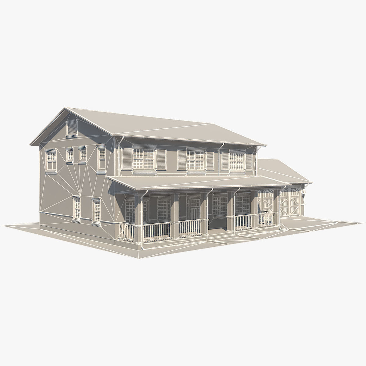 Traditional House 04 Low-poly 3D model_6