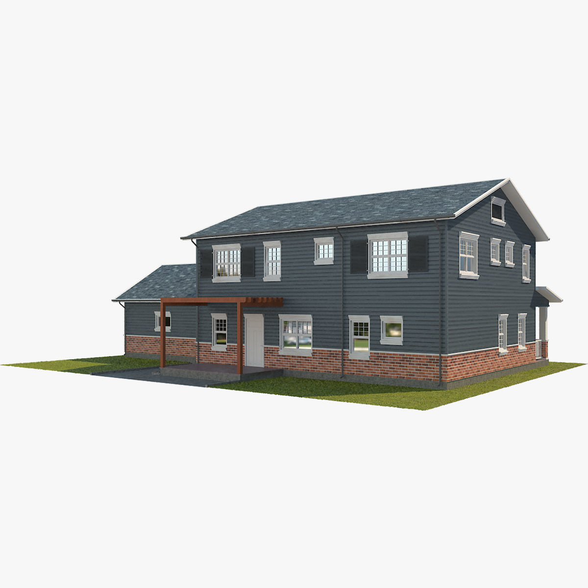 Traditional House 04 Low-poly 3D model_3