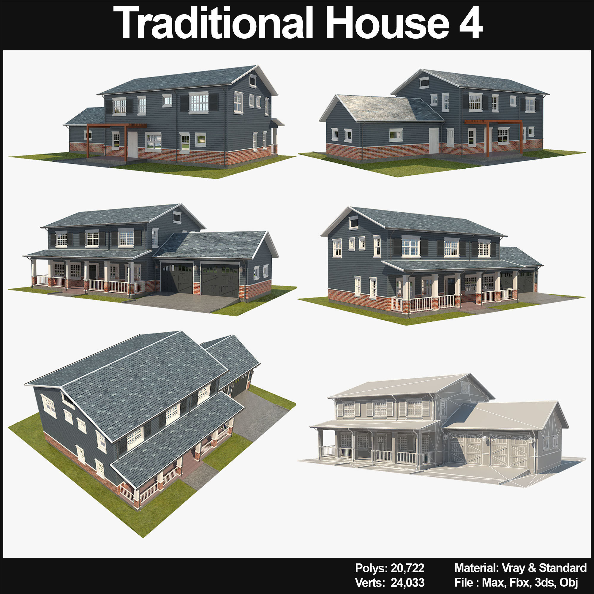 Traditional House 04 Low-poly 3D model_5