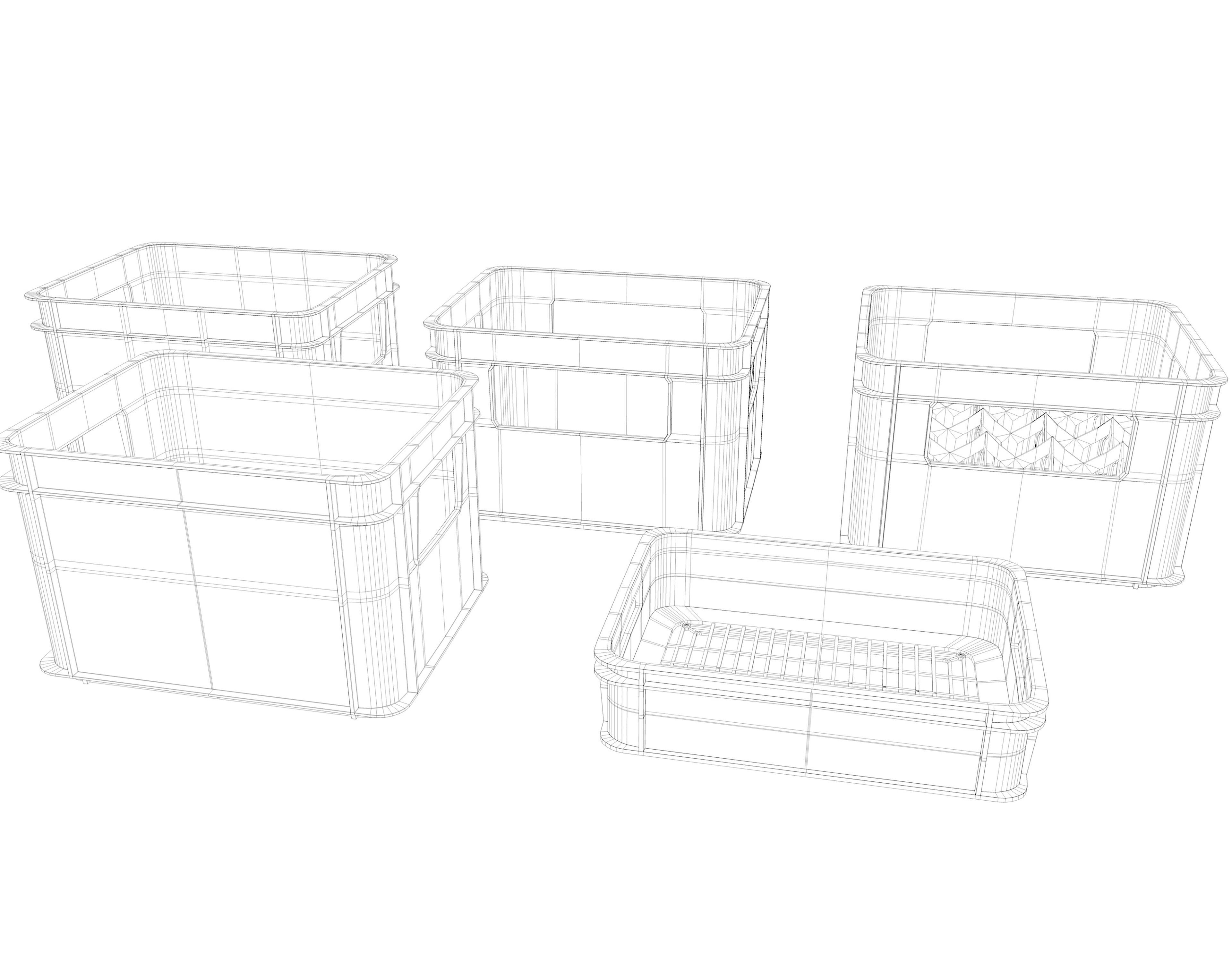 Plastic crate 3D model_6