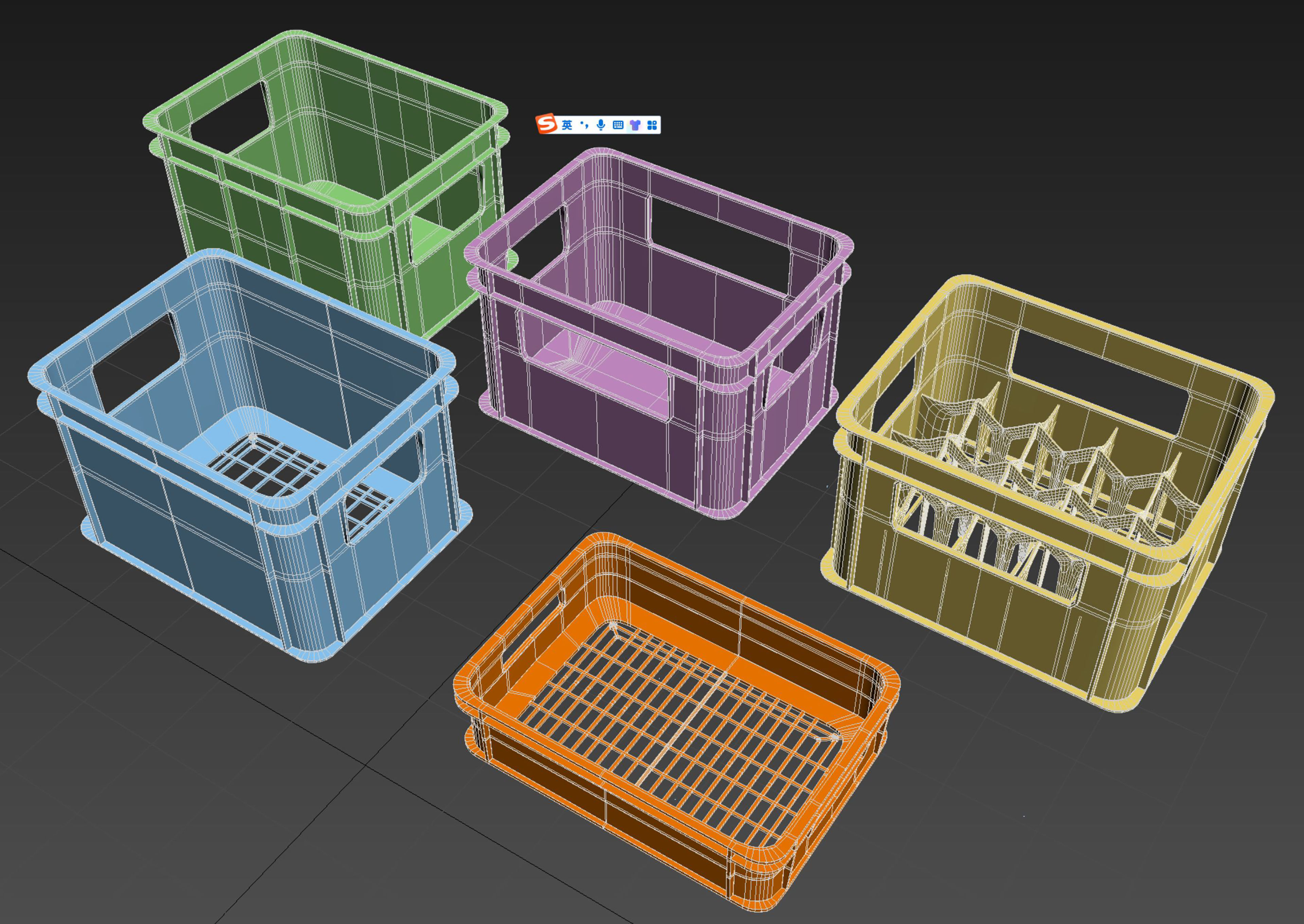 Plastic crate 3D model_5