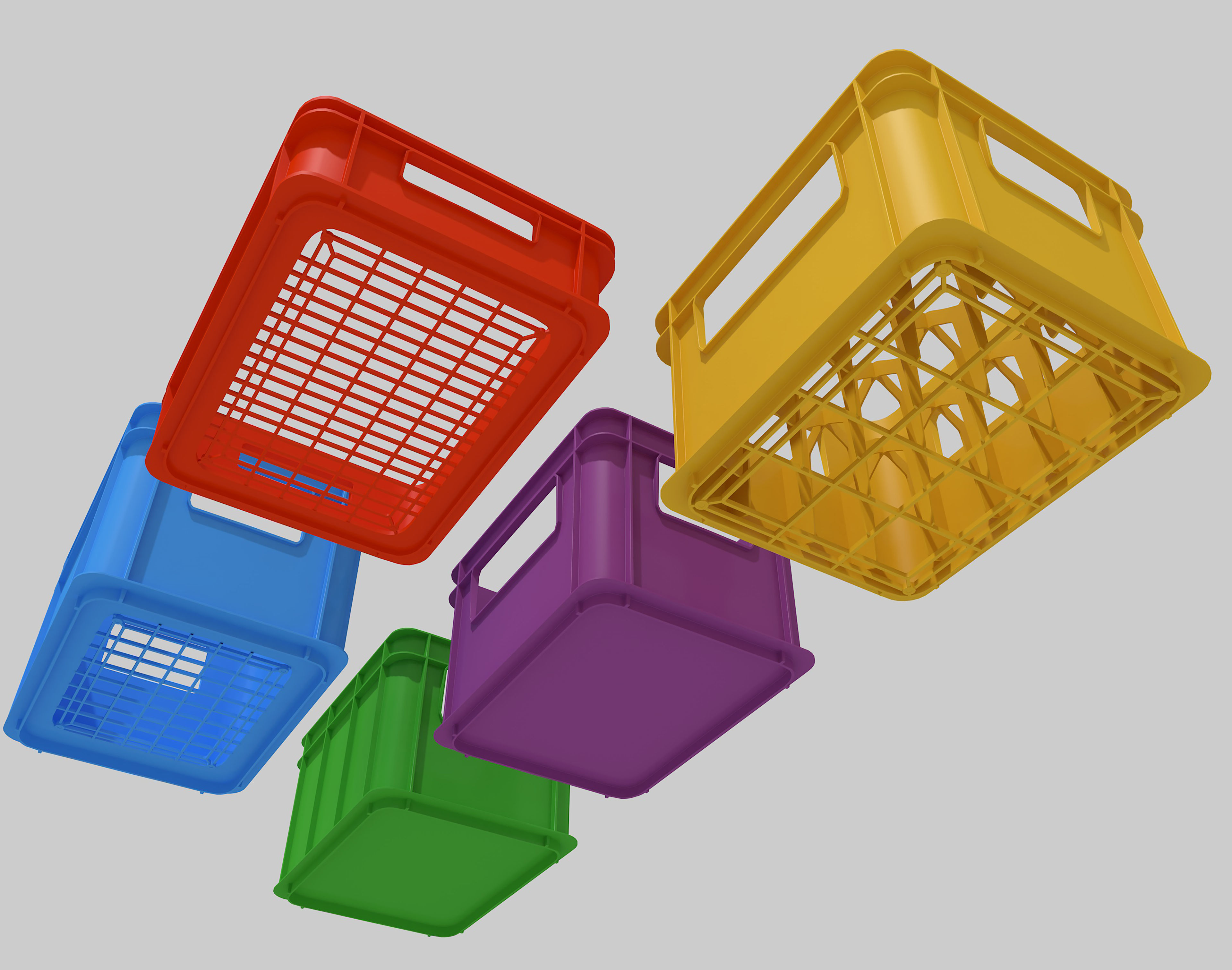 Plastic crate 3D model_4