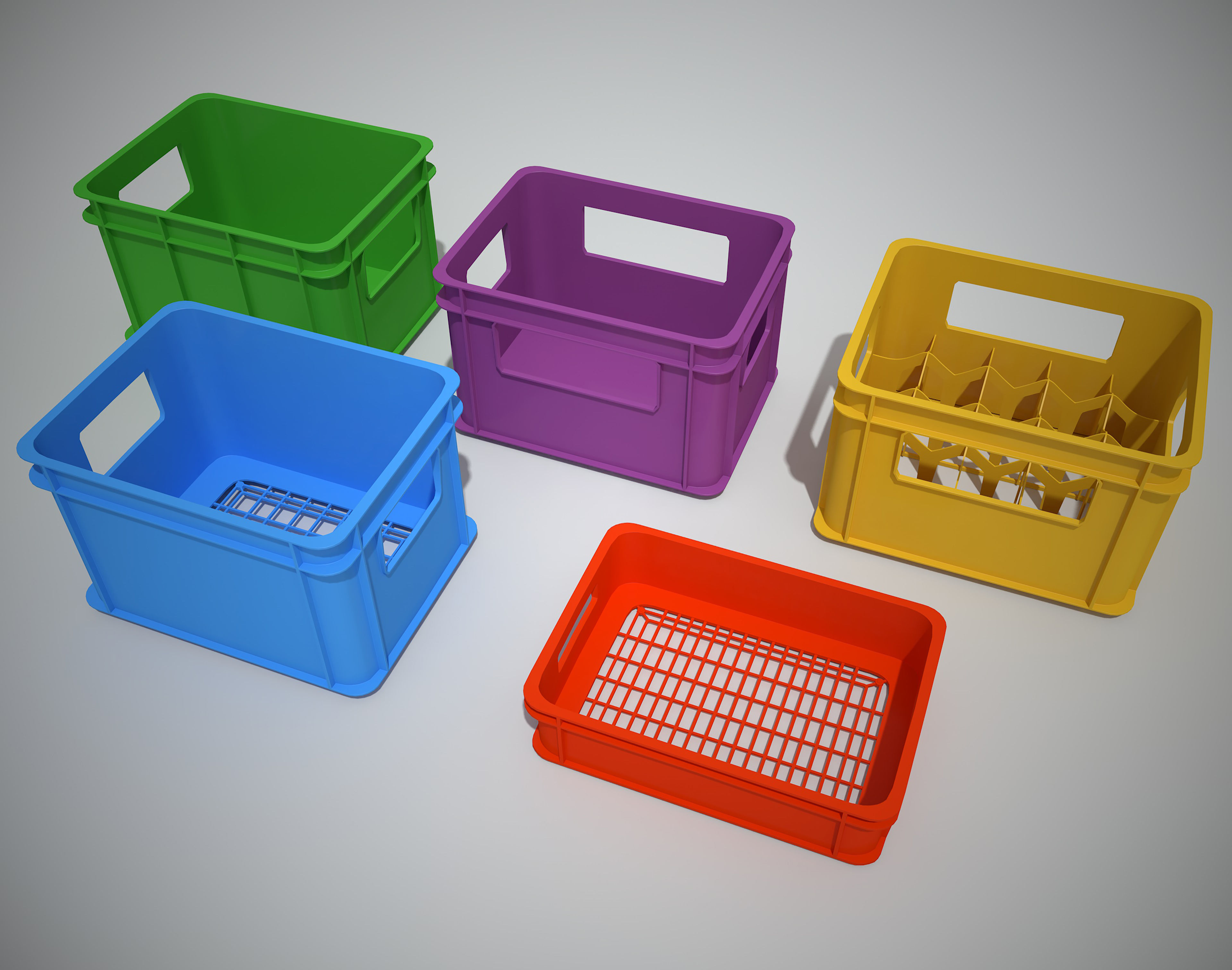 Plastic crate 3D model_2