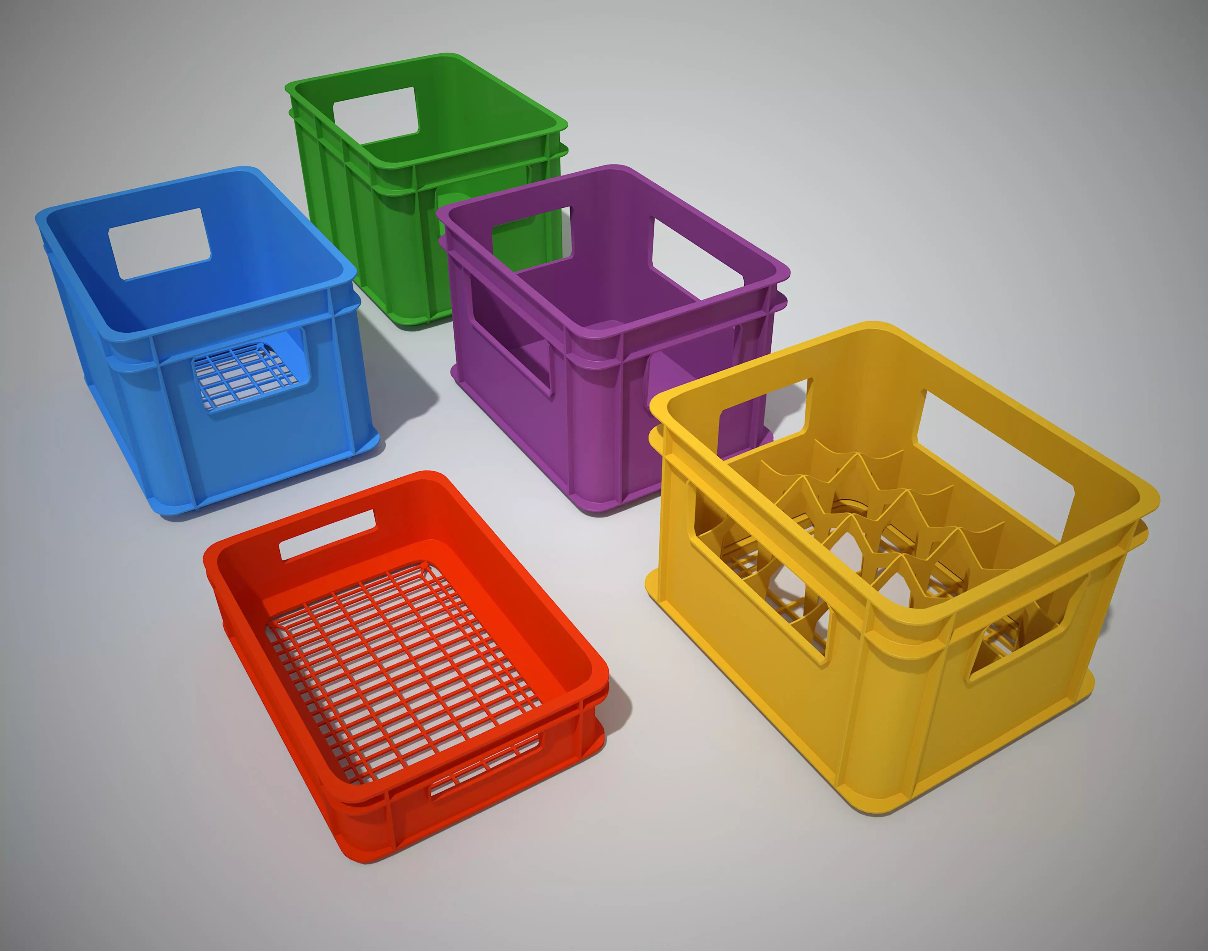 Plastic crate 3D model_0