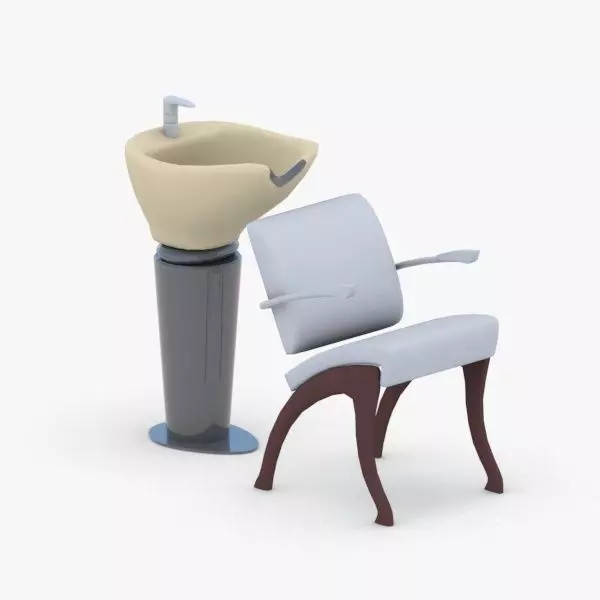 0890 - Hairdresser Chair Low-poly 3D model