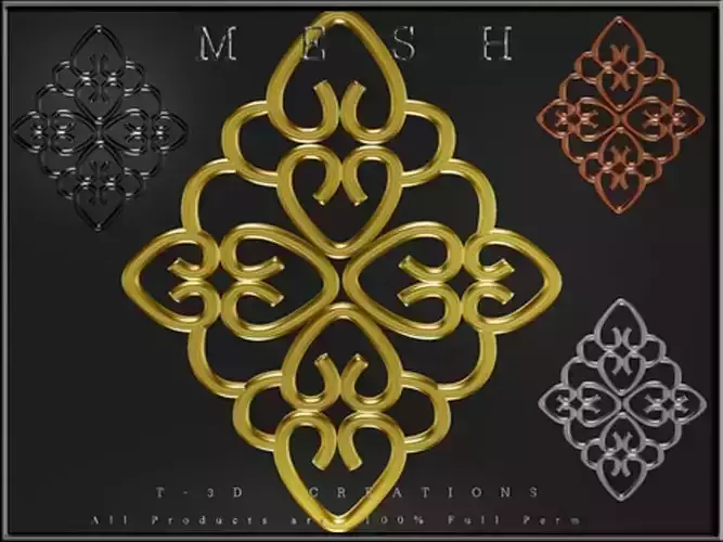 Ornament set of gold and silver ornaments