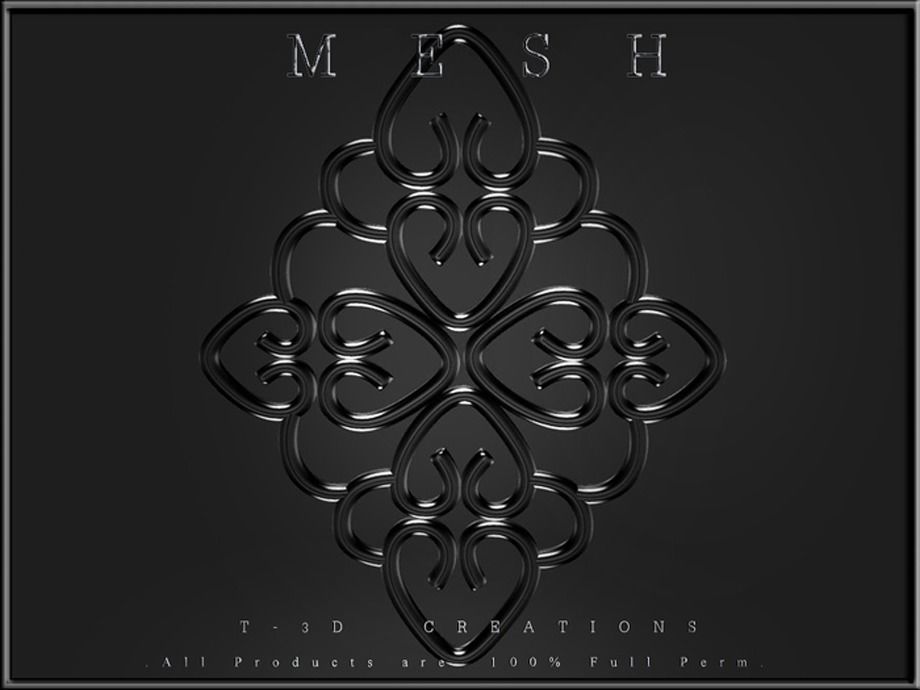 Ornament set of gold and silver ornaments Low-poly 3D model_1