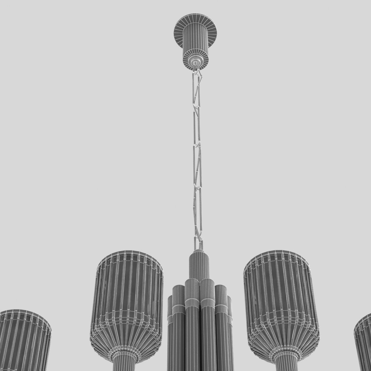 Reverie Medium Single Tier Chandelier Visual Comfort 3D model_8