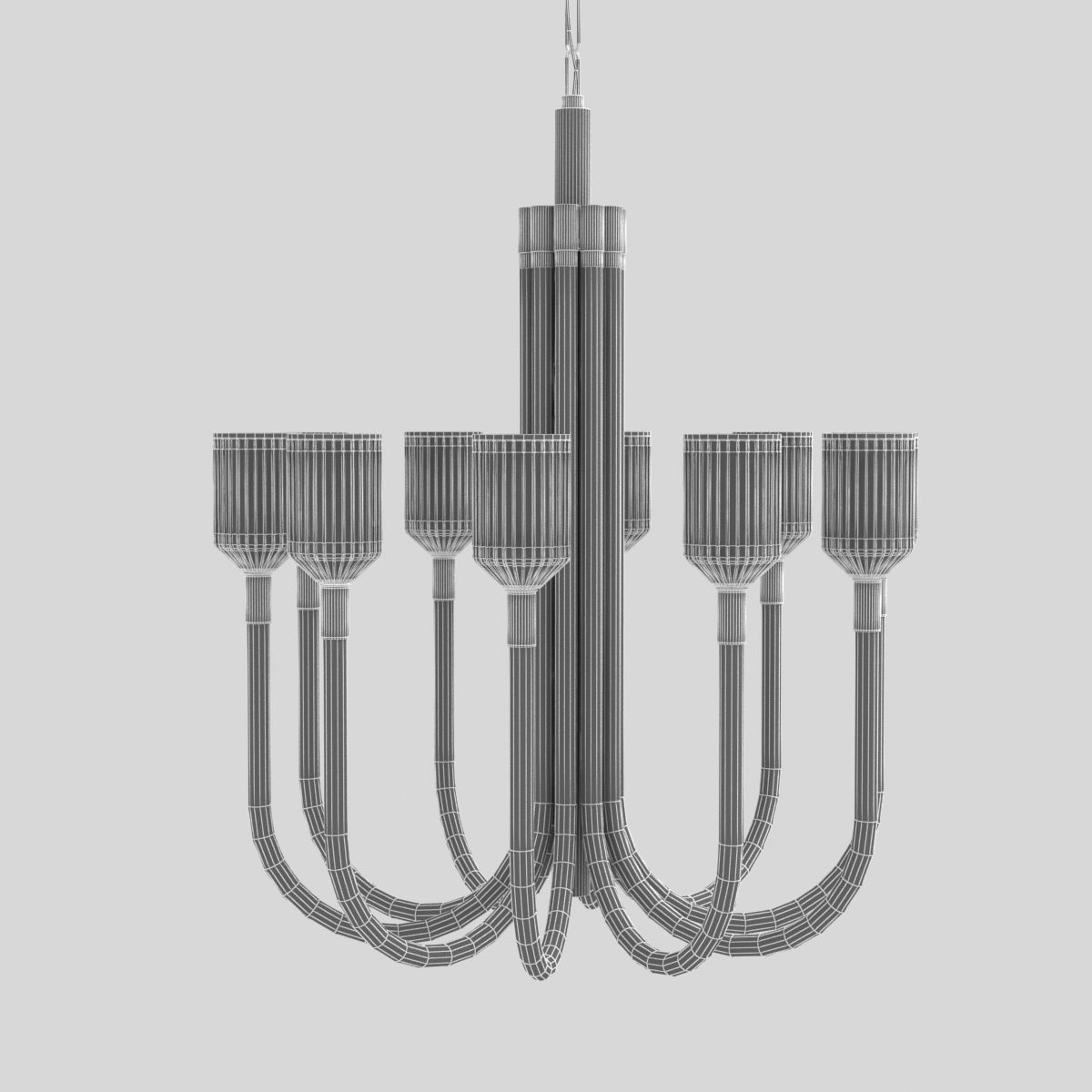 Reverie Medium Single Tier Chandelier Visual Comfort 3D model_7