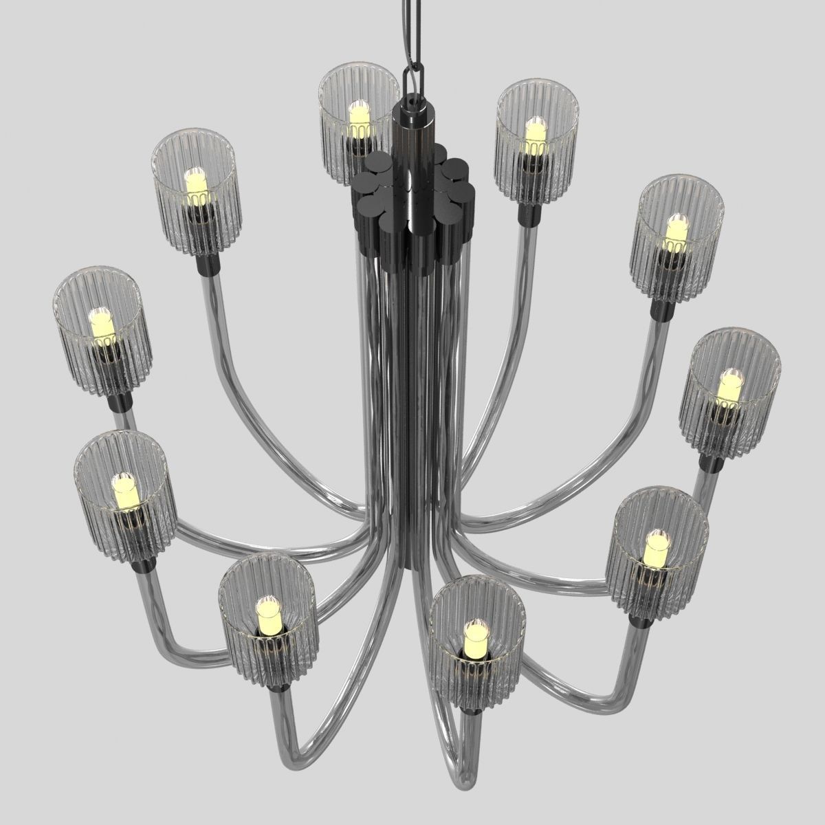 Reverie Medium Single Tier Chandelier Visual Comfort 3D model_3