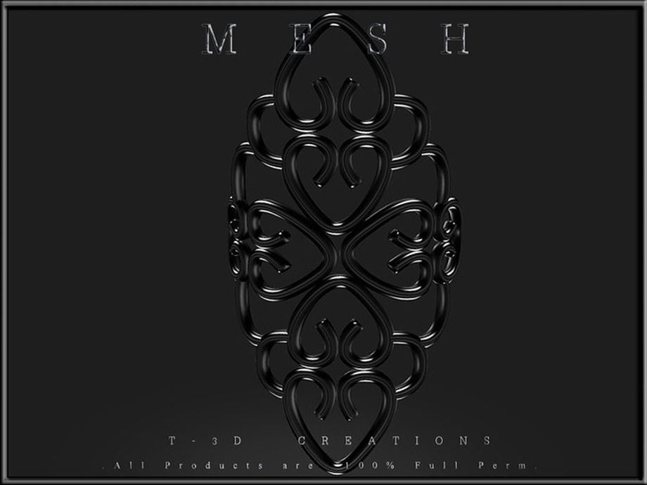 Ornament Curved Low-poly 3D model_2