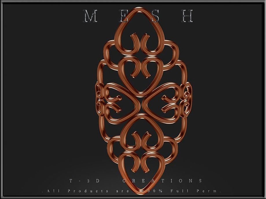 Ornament Curved Low-poly 3D model_3