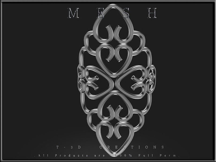 Ornament Curved Low-poly 3D model_1