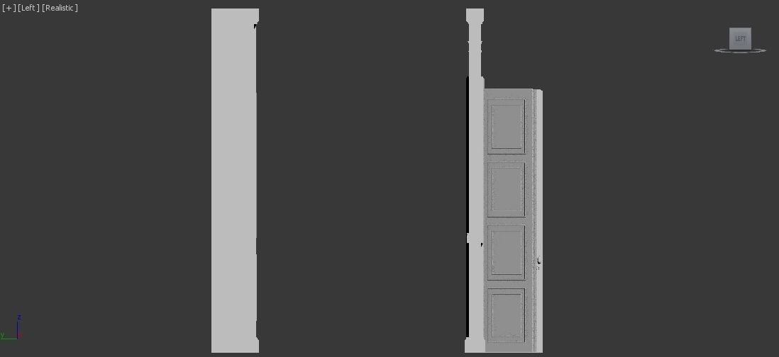 Interior Classic Room - Retro Scene - Vintage Boiserie Low-poly 3D model_25