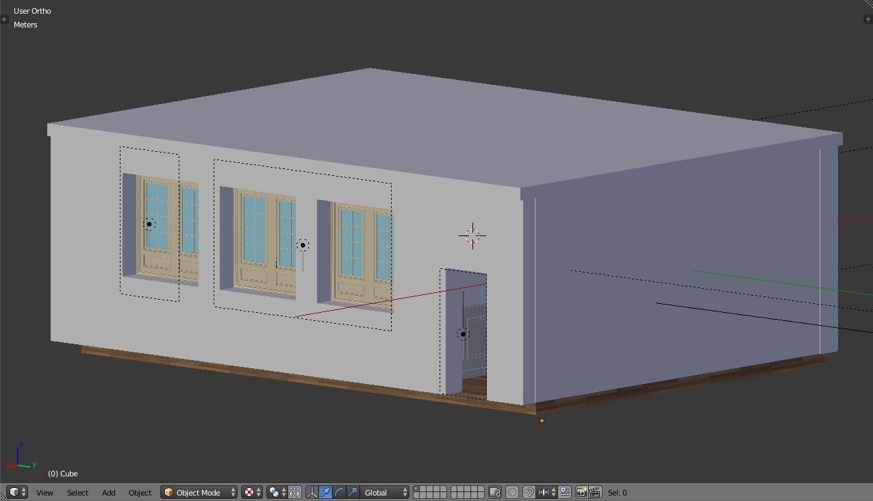 Interior Classic Room - Retro Scene - Vintage Boiserie Low-poly 3D model_9