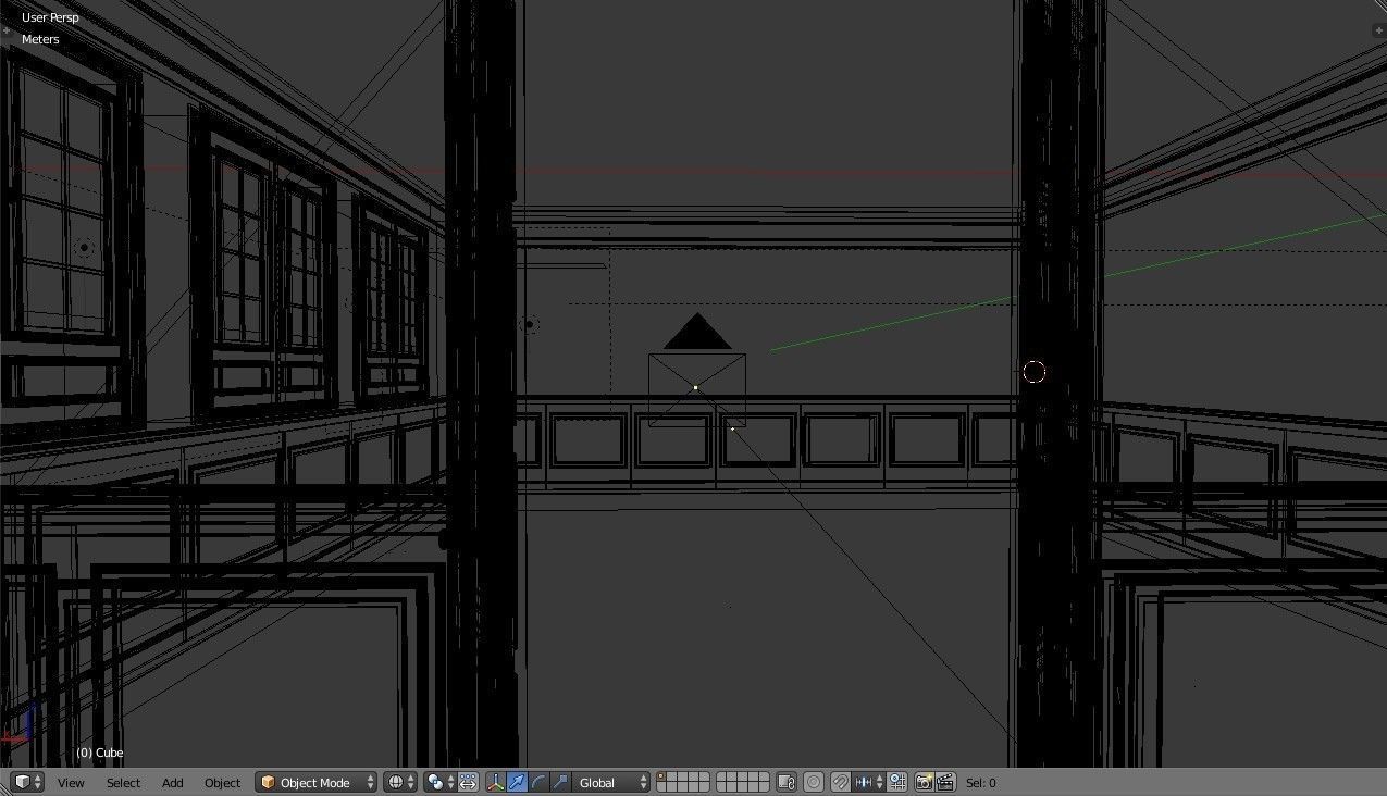 Interior Classic Room - Retro Scene - Vintage Boiserie Low-poly 3D model_11