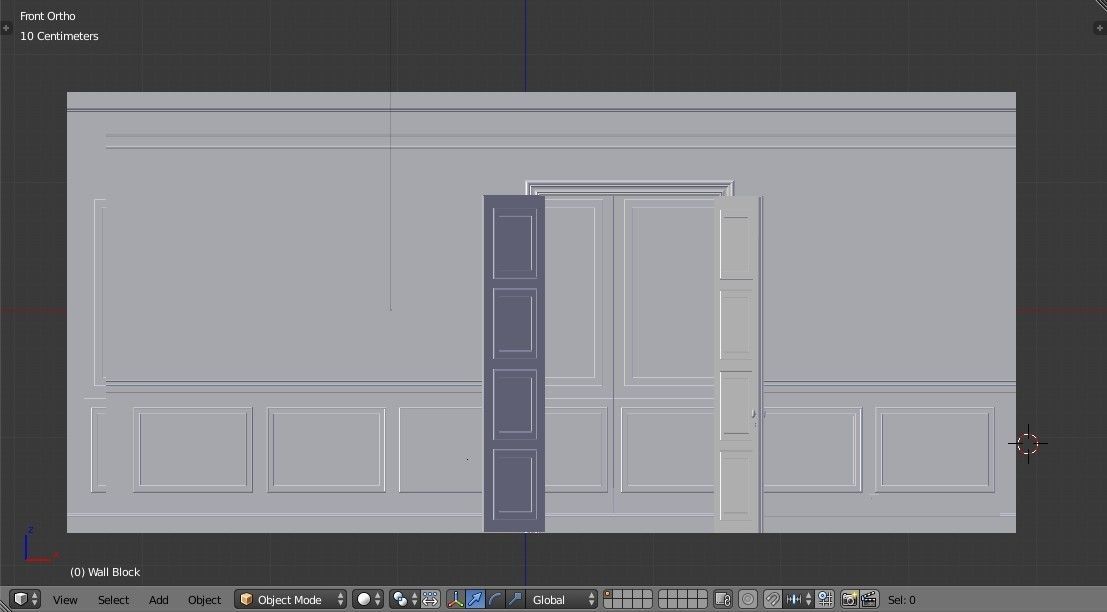 Interior Classic Room - Retro Scene - Vintage Boiserie Low-poly 3D model_34