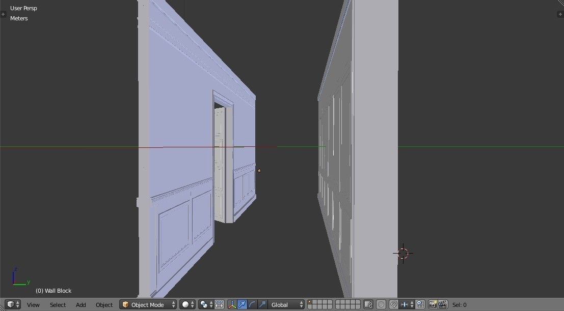 Interior Classic Room - Retro Scene - Vintage Boiserie Low-poly 3D model_28