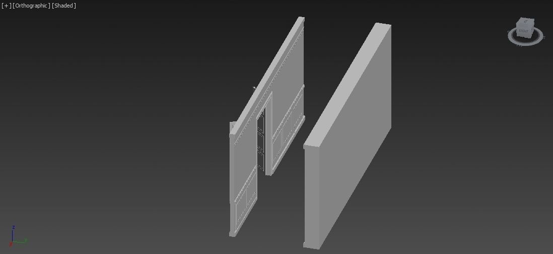 Interior Classic Room - Retro Scene - Vintage Boiserie Low-poly 3D model_20