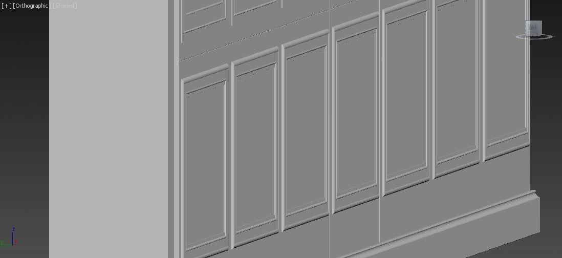 Interior Classic Room - Retro Scene - Vintage Boiserie Low-poly 3D model_24