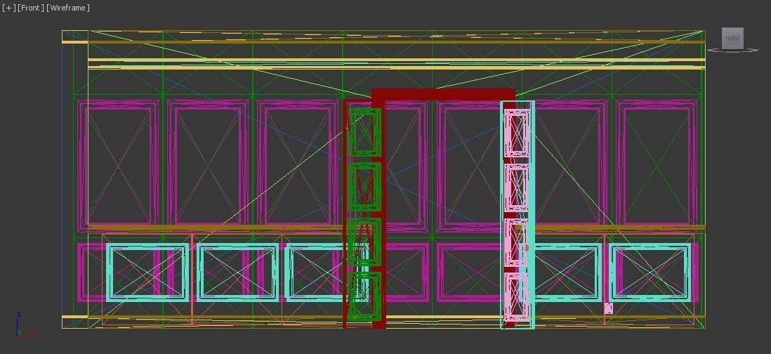 Interior Classic Room - Retro Scene - Vintage Boiserie Low-poly 3D model_37