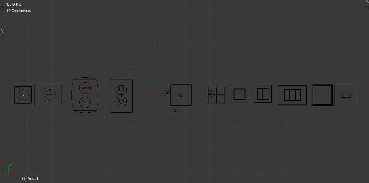 Modern Electrical switches and sockets collection - 11 Items Low-poly 3D model_8