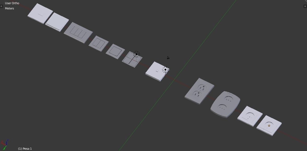 Modern Electrical switches and sockets collection - 11 Items Low-poly 3D model_3