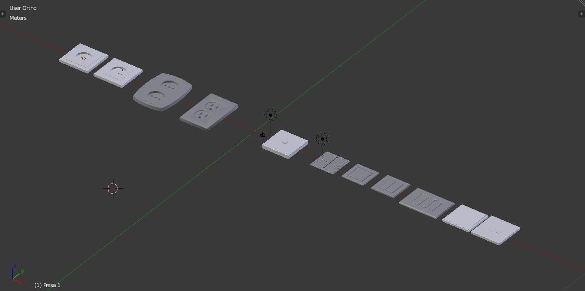 Modern Electrical switches and sockets collection - 11 Items Low-poly 3D model_4
