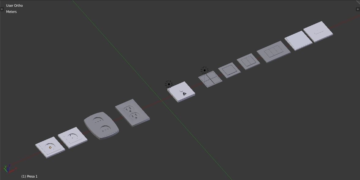 Modern Electrical switches and sockets collection - 11 Items Low-poly 3D model_6