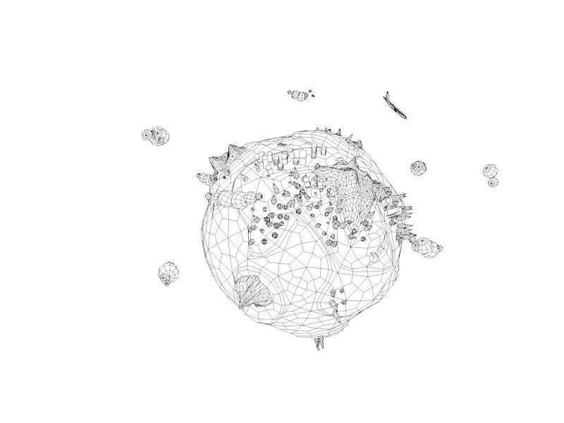 Low Poly Earth Game Ready UVW Low-poly 3D model_3