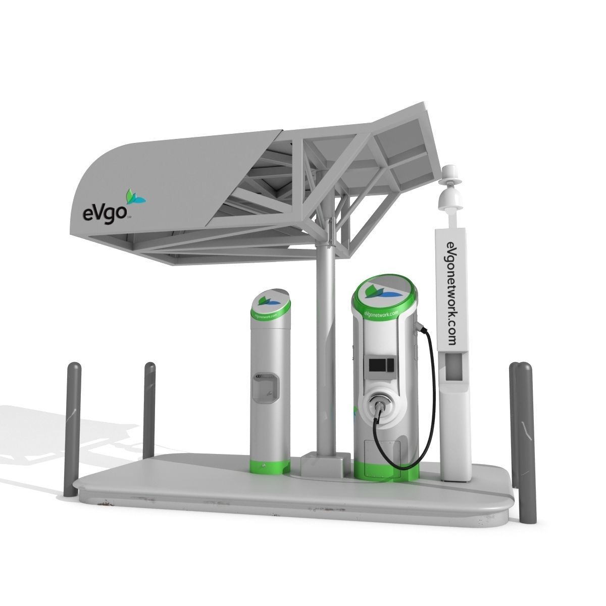 Electric Vehicle Charging Station eVgo 3D model_6