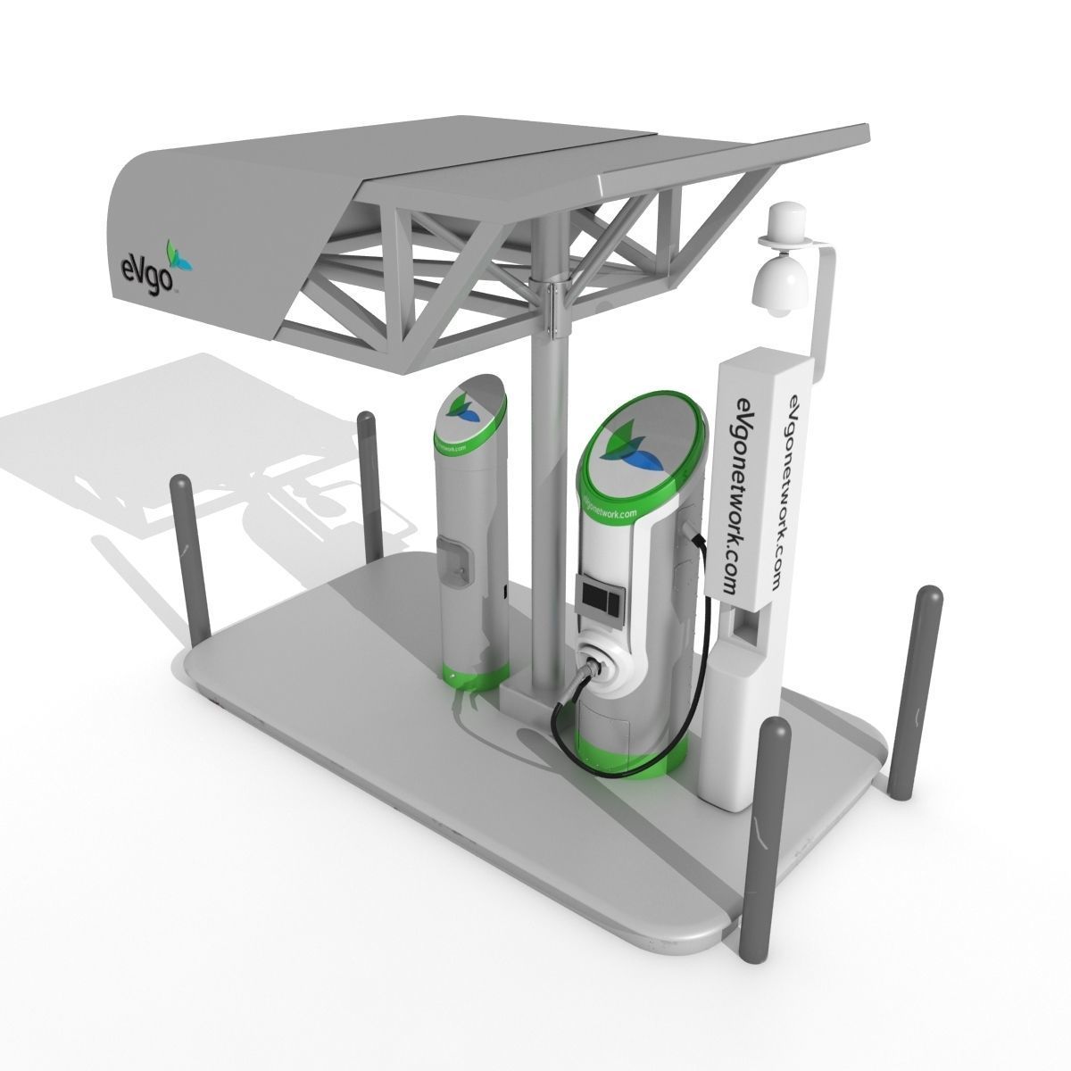 Electric Vehicle Charging Station eVgo 3D model_5