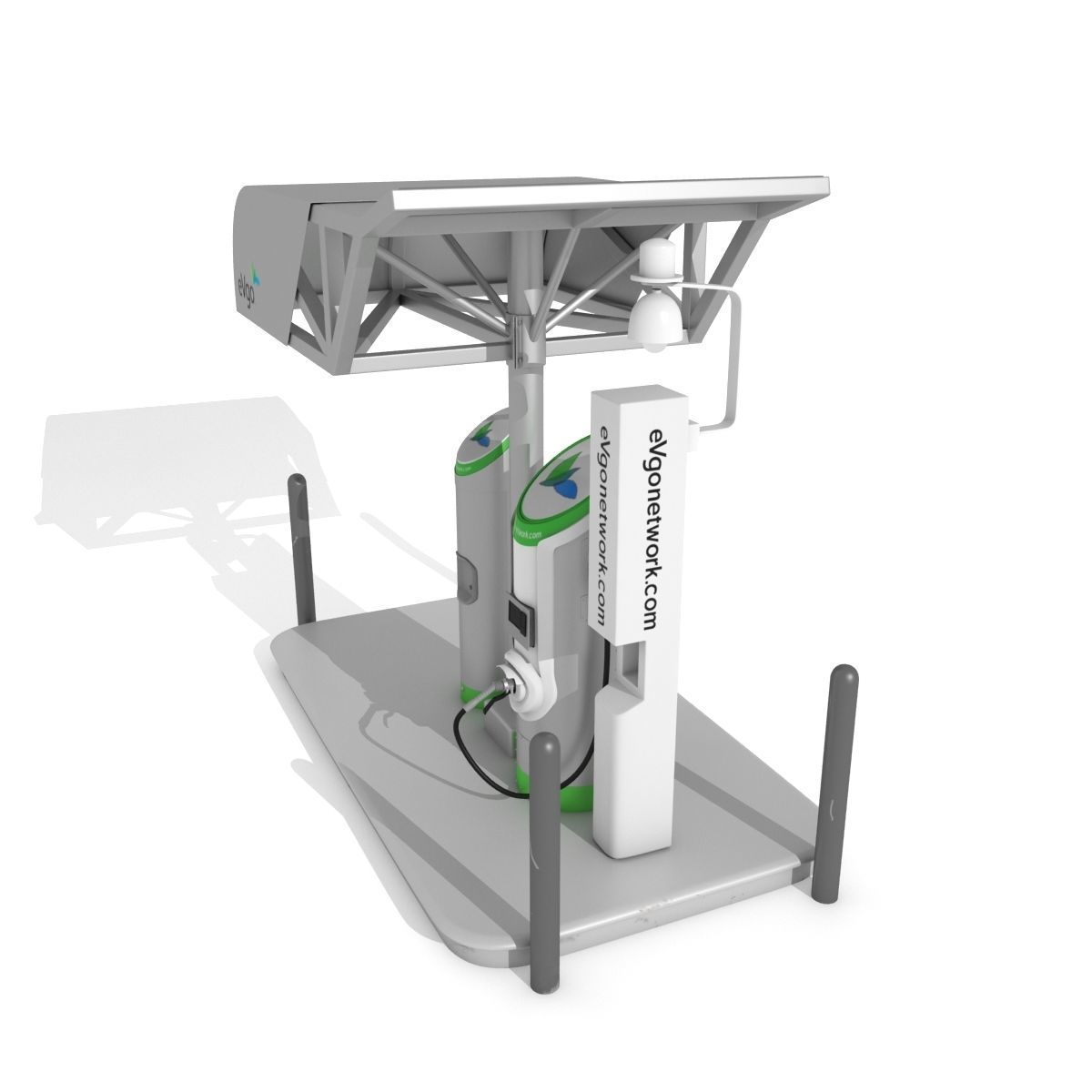 Electric Vehicle Charging Station eVgo 3D model_10