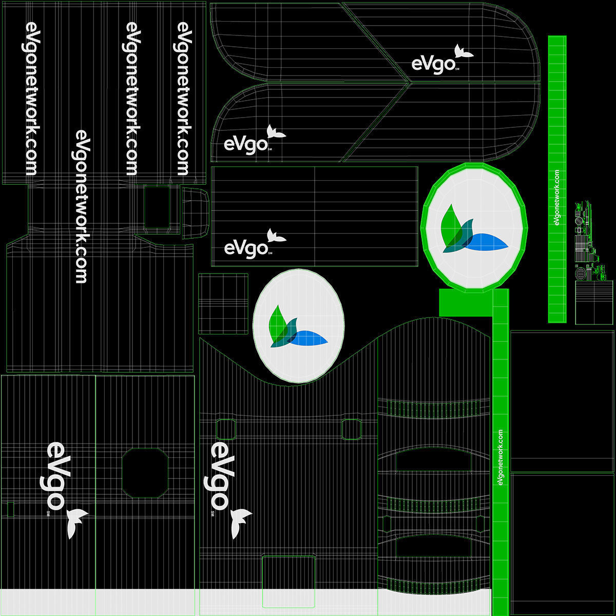 Electric Vehicle Charging Station eVgo 3D model_27