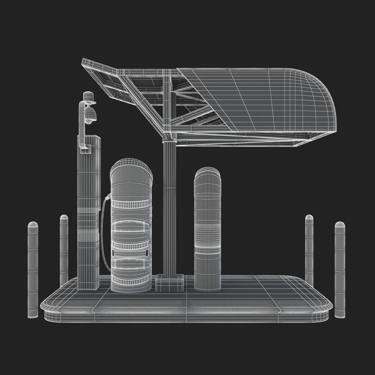 Electric Vehicle Charging Station eVgo 3D model_20