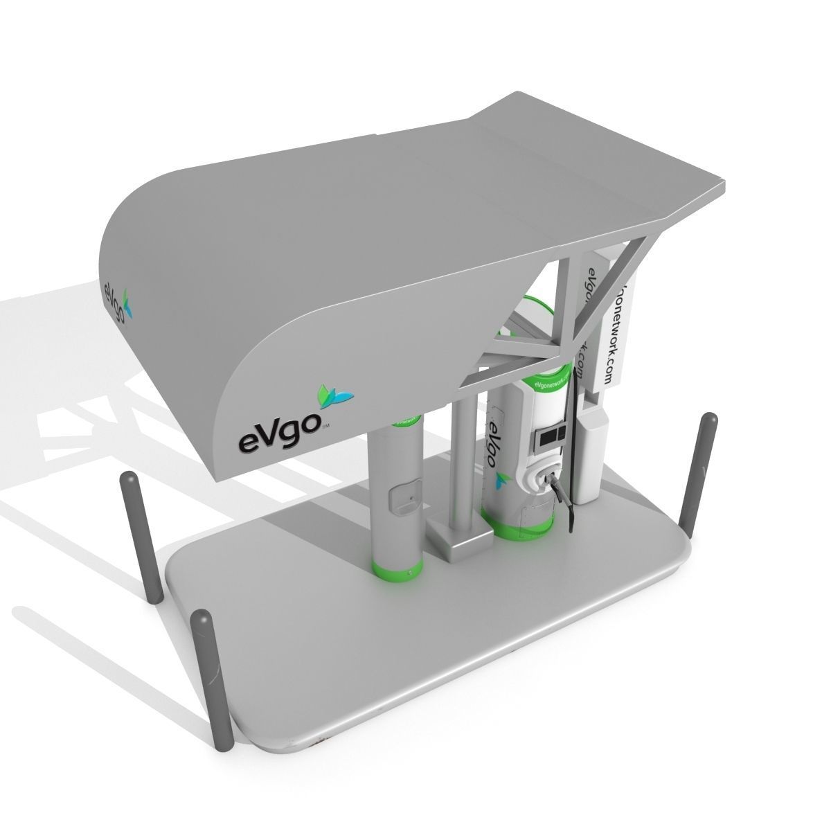 Electric Vehicle Charging Station eVgo 3D model_2