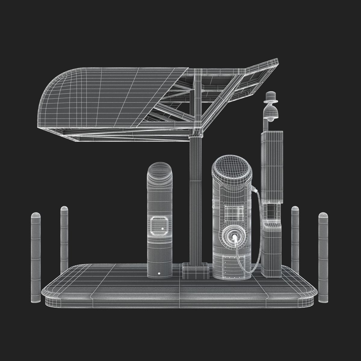 Electric Vehicle Charging Station eVgo 3D model_12