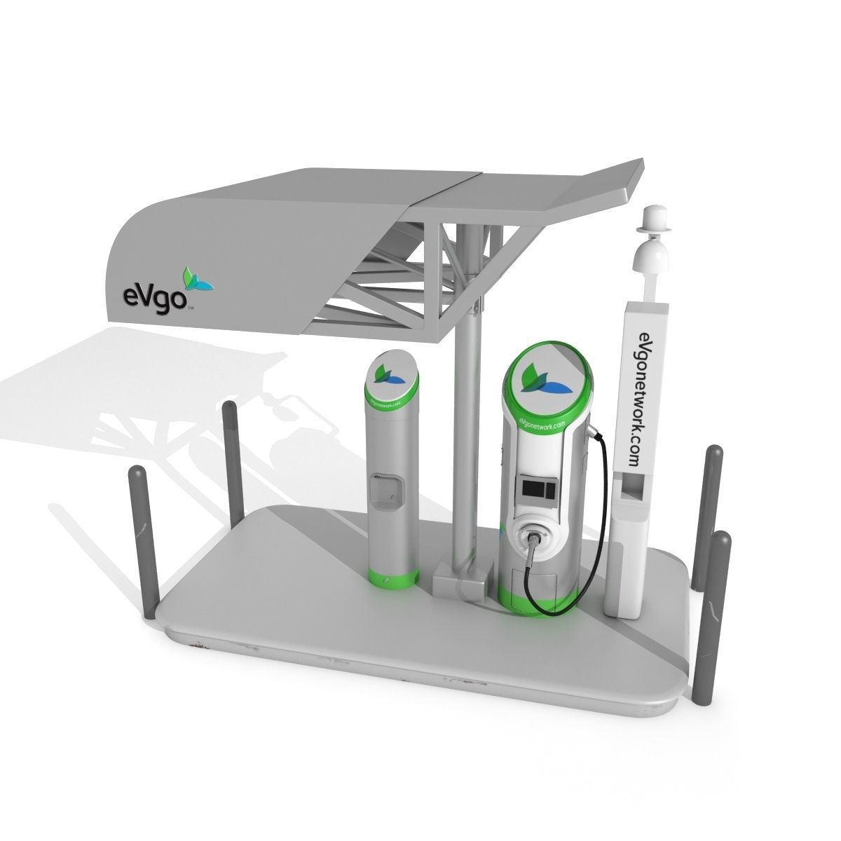 Electric Vehicle Charging Station eVgo 3D model_11