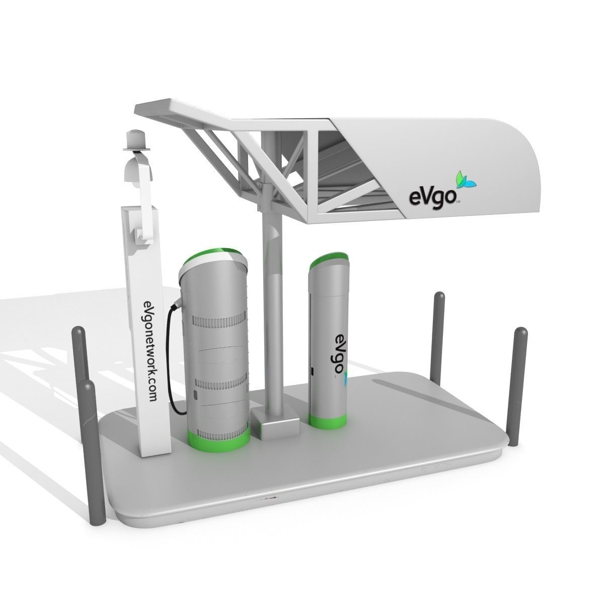 Electric Vehicle Charging Station eVgo 3D model_9