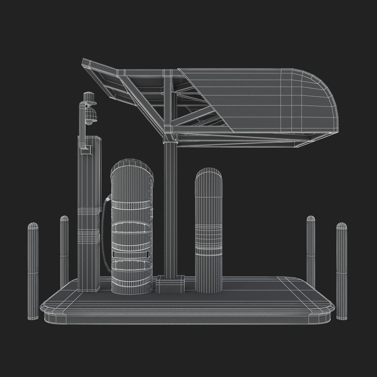 Electric Vehicle Charging Station eVgo 3D model_29