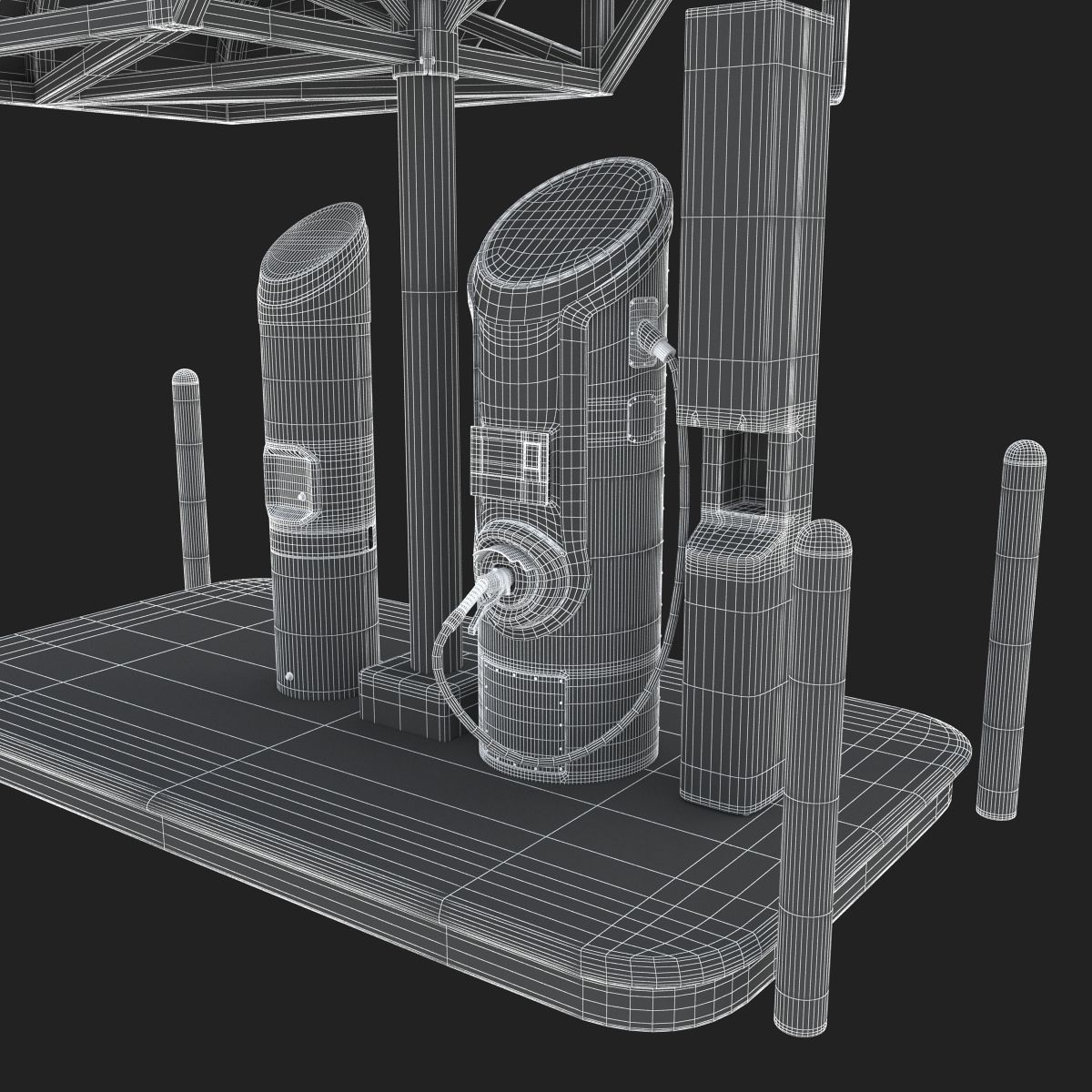 Electric Vehicle Charging Station eVgo 3D model_14