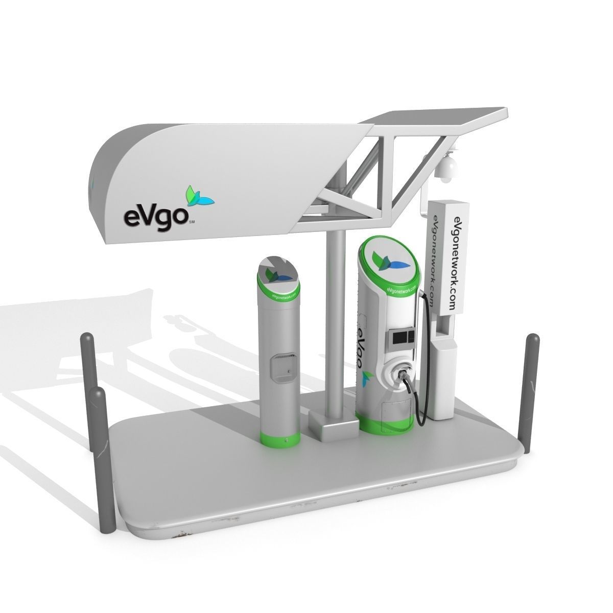 Electric Vehicle Charging Station eVgo 3D model_4